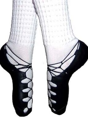 Rutherford Cavan Split Sole Ghillies - Irish Dance soft shoes - 7 Women's UK